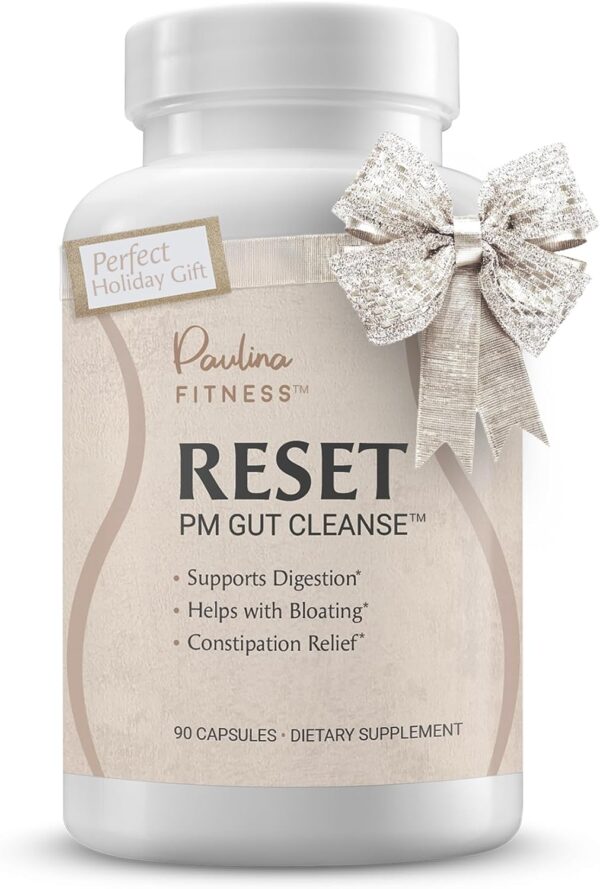 Paulina FITNESS Reset Overnight Digestive Aid, Bloating Relief, & Gut Health Supplement | Natural Detox & Digestive Cleanse to Support Weight Management and Relieve Constipation | 90 Capsules - Image 2