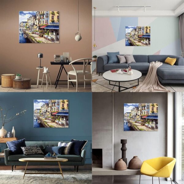 LIXQING Canvas Painting Romantic Restaurant Digital Painting 12 * 16Inch Acrylic Paints And Brushes For Couples' Games Diy Frame - Image 6