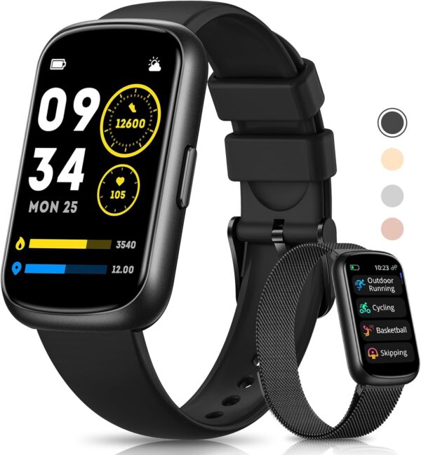 Fitness Tracker- Smart Watches for Women Men with 24/7 Heart Rate Monitor Blood Oxygen Sleep Tracker, Waterproof Fitness Watch, Activity Smartwatch for Android iPhone, Calorie Distance Pedometer, Gift - Image 2