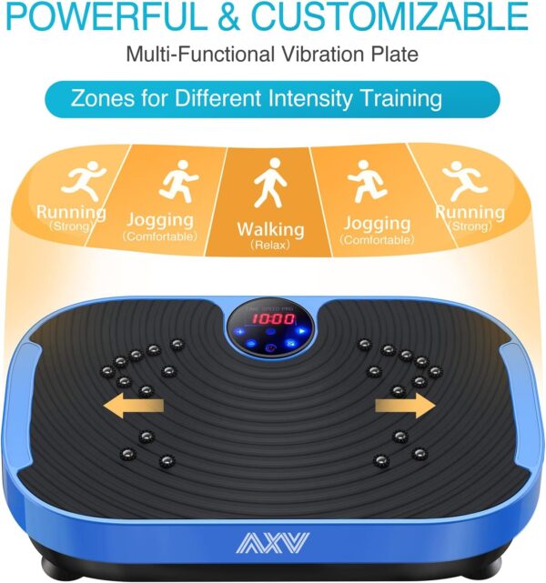 AXV Vibration Plate Exercise Machine Whole Body Workout Vibrate Fitness Platform Lymphatic Drainage Machine for Weight Loss Shaping Toning Wellness Home Gyms Workout - Image 6