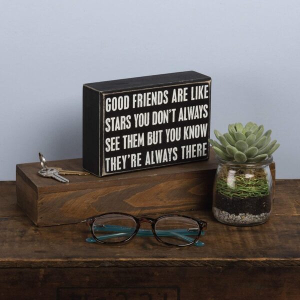 Primitives by Kathy 17423 Box Sign, Good Friends, Wood, 6" x 4" - Image 4