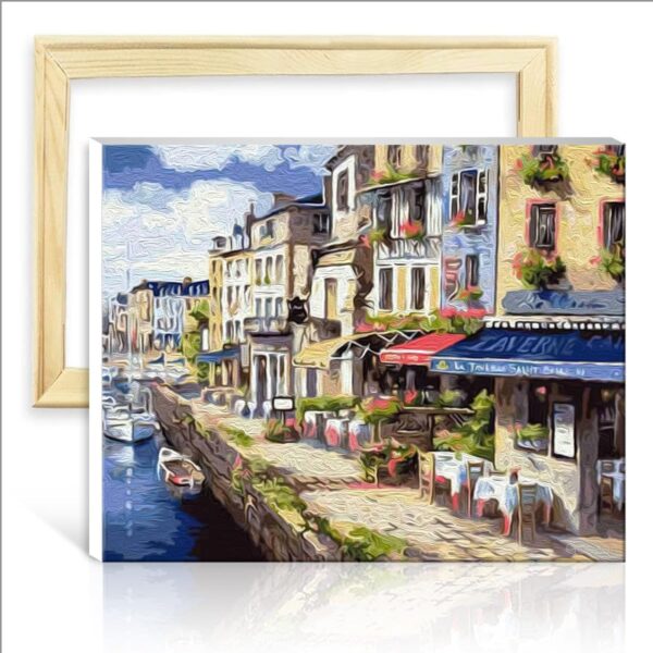 LIXQING Canvas Painting Romantic Restaurant Digital Painting 12 * 16Inch Acrylic Paints And Brushes For Couples' Games Diy Frame - Image 2