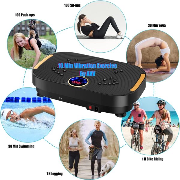 AXV Vibration Plate Exercise Machine Whole Body Workout Vibrate Fitness Platform Lymphatic Drainage Machine for Weight Loss Shaping Toning Wellness Home Gyms Workout - Image 3