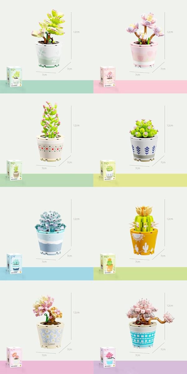 Tiny Plants Building Set, 287 Pieces, Mother's Day Flower Gifts for Mom, Room and Office Decoration Models, Birthday Gift for Girls Suitable for Teens Age 14 + - Image 3