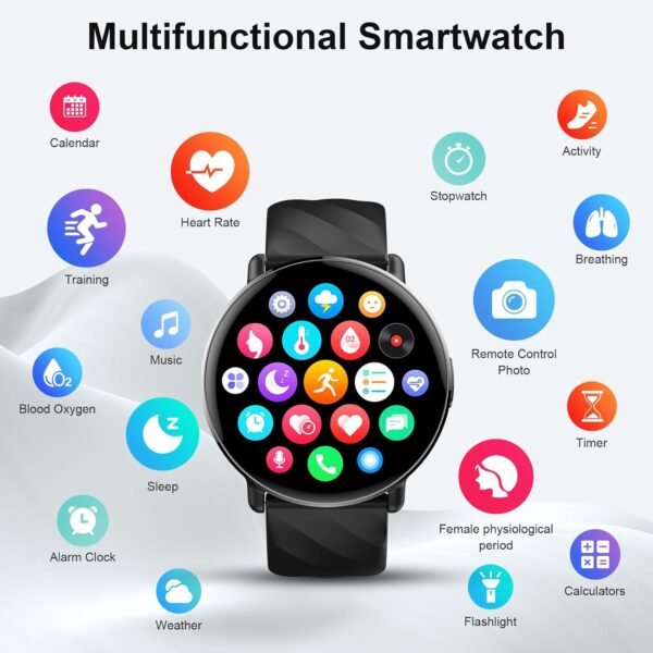 Smart Watch for Men Women with Call/Text Reminder, 1.39" HD Touch Screen Fitness Watch with 112+ Sport Mode, Activity Tracker Heart Rate/Sleep/Spo2/Steps/Calories Monitor, Smartwatch for Android iOS - Image 7