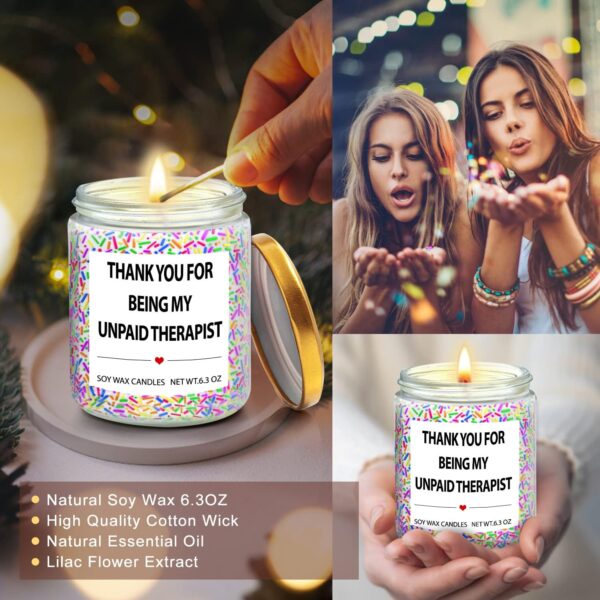 Birthday Gifts for Best Friends Therapist Gifts Thank You Gifts for Women Nurse Teacher Bestie Lavender Scented Candles Gifts Valentine's Day Gifts Home Friendship Gifts for Mom Her Sister - Image 4