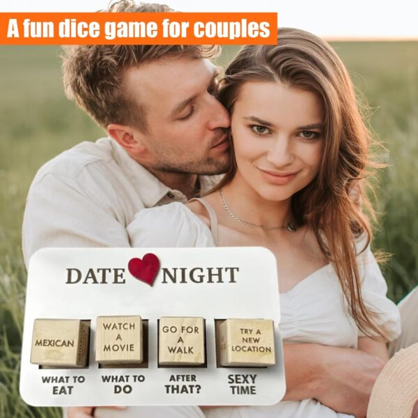 Date Night Dice Kit Set Funny Romantic Couple for Fun Nights Heavy Duty Reusable Valentine's Day Anniversaries Black - Image 5