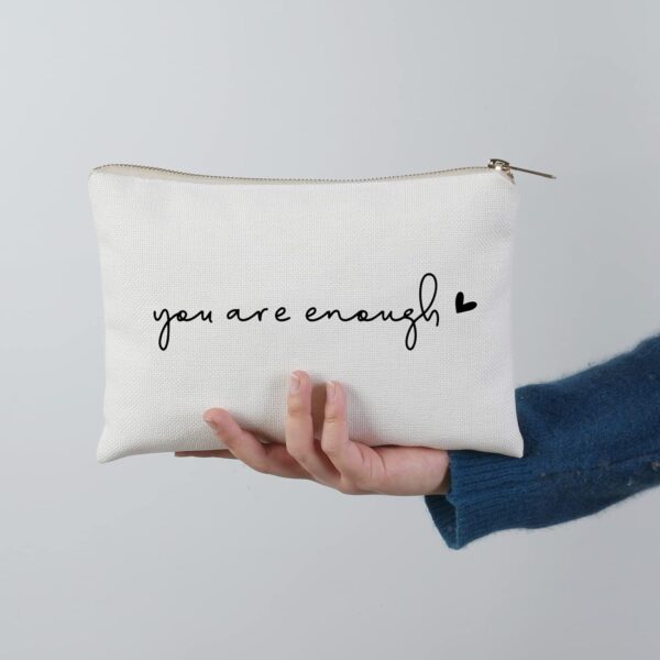 You Are Enough Makeup Bag Friend Gift Support Gift Affirmations Gift Mental Health Sister Lipstick Bag Gift For Women Inspirational Gift Self Love - Image 3