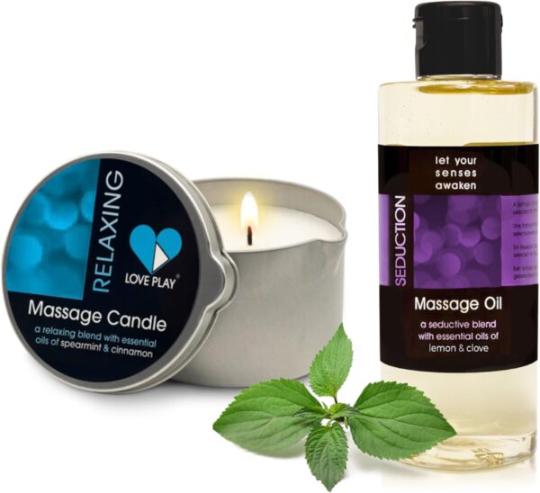 Set of Massage Oil for Sore Muscles and Massage Oil Candle for Pure Relaxation - Vegan Massage and Body Oils for Massage Therapy with Essential Oils 6.76 oz Each - Image 2