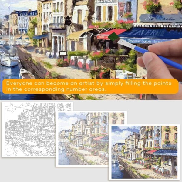 LIXQING Canvas Painting Romantic Restaurant Digital Painting 12 * 16Inch Acrylic Paints And Brushes For Couples' Games Diy Frame - Image 4