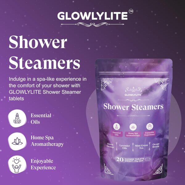 Shower Steamers Aromatherapy - 20 Packs Shower Bombs Essential Oils for Home Spa Bath, Self Care, Stress Relief (Purple) - Image 3