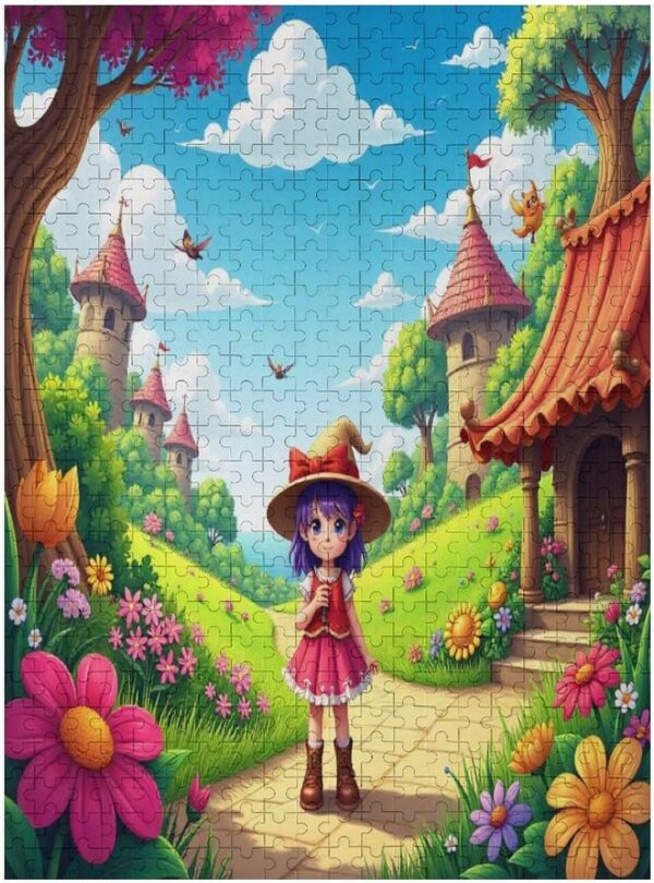 500 Piece Jigsaw Puzzle Girl with Purple Hair Garden Brain Teaser for Adults,Educational Developmental Toys & Games,Building Kit Activities to Encourage Creative Play Christmas - Image 4