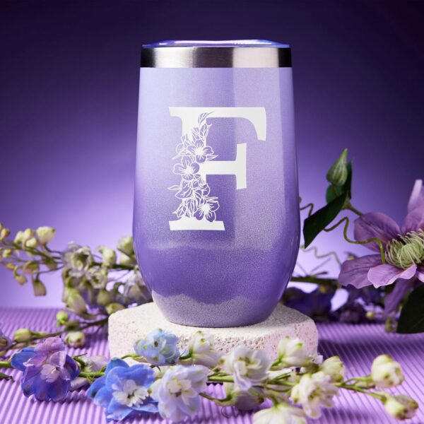 Gifts for Women, Self Care Gifts, Thinking of You, Get Well Soon Care Package with 20 oz Initial Tumbler, Unique Christmas Birthday Mothers Day Spa Gift Box Basket for Her Sister Best Friend Mom (F) - Image 4