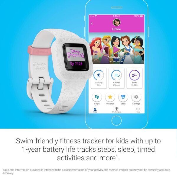 Garmin vivofit jr. 3, Fitness Tracker for Kids, Swim-Friendly, Up To 1-year Battery Life, Disney Princess, Adjustable watch - Image 3