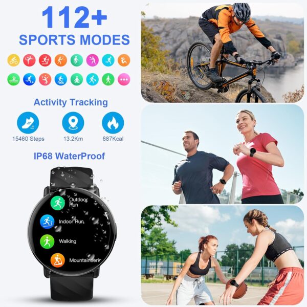 Smart Watch for Men Women with Call/Text Reminder, 1.39" HD Touch Screen Fitness Watch with 112+ Sport Mode, Activity Tracker Heart Rate/Sleep/Spo2/Steps/Calories Monitor, Smartwatch for Android iOS - Image 5