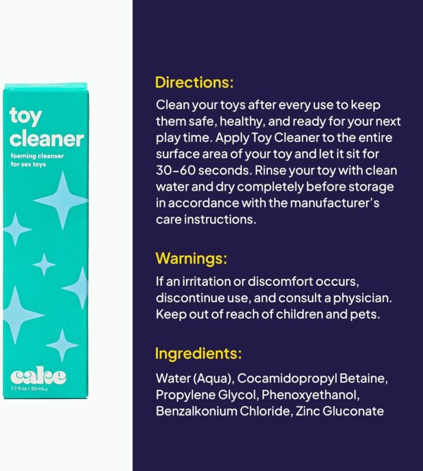 Hello Cake Toy Cleaner, Adult Toy Cleaner with Easy to Use Pump, Natural Gentle Foaming Cleanser, Fragrance-Free, Extend The Life of Toys, 1.7 fl oz - Image 7