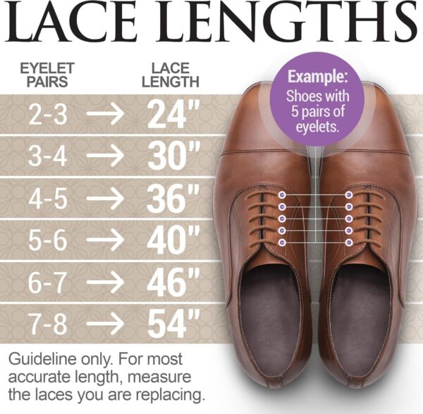 Miscly Shoe Laces for Dress Shoes - Round Oxford Shoelaces for Men - Multiple Lengths and Colors Available - Image 5