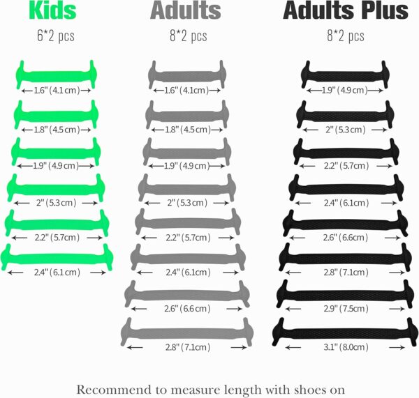 INMAKER No Tie Shoe Laces for Adults and Kids, Elastic Shoelaces for Sneakers, Rubber Silicone Tieless Laces - Image 6