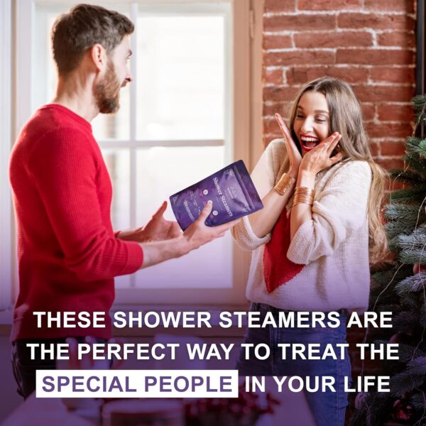 Shower Steamers Aromatherapy - 20 Packs Shower Bombs Essential Oils for Home Spa Bath, Self Care, Stress Relief (Purple) - Image 8