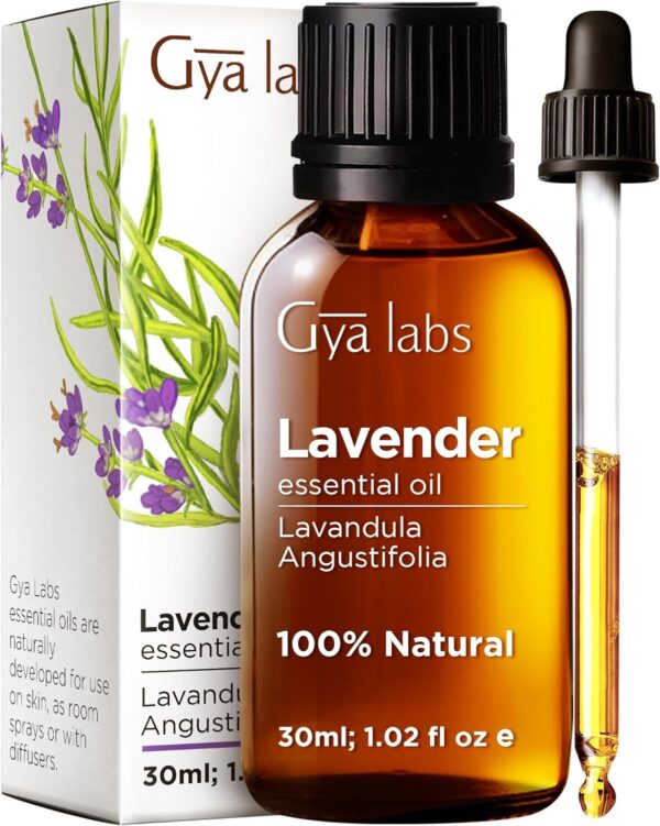 Gya Labs Lavender Essential Oil for Diffuser - 100% Natural Lavender Oil for Skin, Lavender Oil Essential Oil for Hair, Massage & Candle Making - 100% Pure Aromatherapy Oils (1.02 fl oz) - Image 2