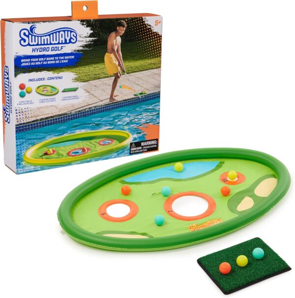 SwimWays Hydro Golf, Pool Toys for Kids and Adults, Floating Swimming Pool Game with Golf Balls and Chipping Green, Outdoor Toys for Kids Aged 5 & Up - Image 2