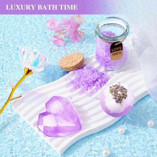 LUCOTIYA Birthday Gifts for Women, Self Care Gifts for Women Get Well Soon Gifts Basket, Lavender Relaxing Spa Gifts Basket, Unique for Women, Mom, Friends, Sister, Grandma Luxury - Image 6