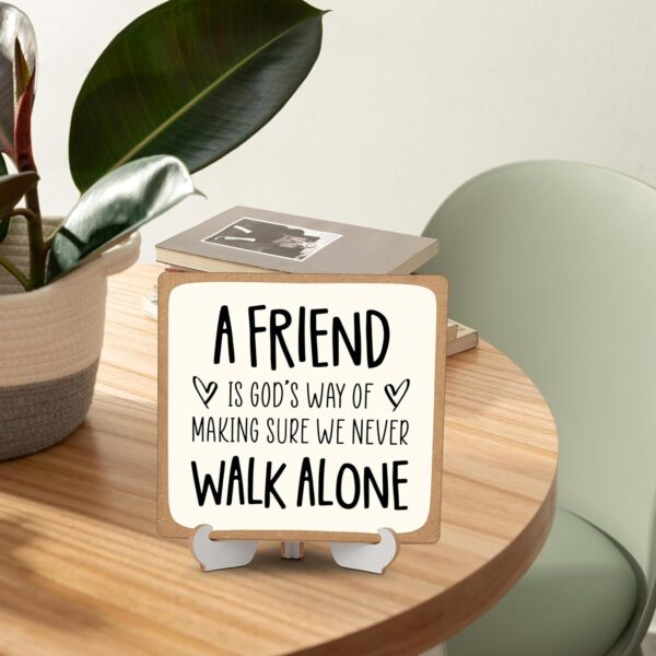 Friendship Gifts, Birthday Gifts for Women, Wood Plaque with a Support Frame, Bestie Gifts for Women for Daughter Sister True Friends Teen Girls-c01 - Image 5