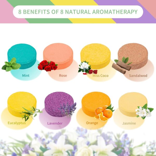 Shower Steamers Aromatherapy Gifts Set Pack of 8 Shower Bath Bombs Tablets with Essential Oils for Home SPA, Self Care Relaxation Birthday Christmas Gift for Women and Men Who Have Everything… - Image 4