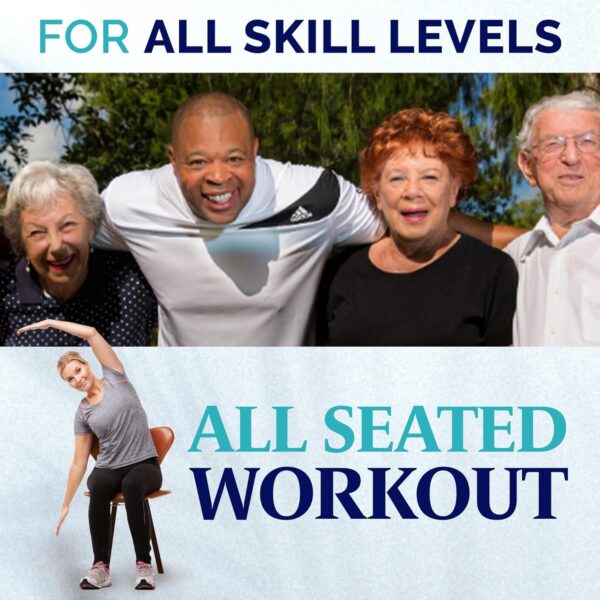 Chair Exercises for Seniors DVD + Band. Fun seated exercise videos. Chair workouts for seniors DVD. Chair aerobics for seniors DVD. Resistance bands DVD workout Videos for women, men, beginners. - Image 4