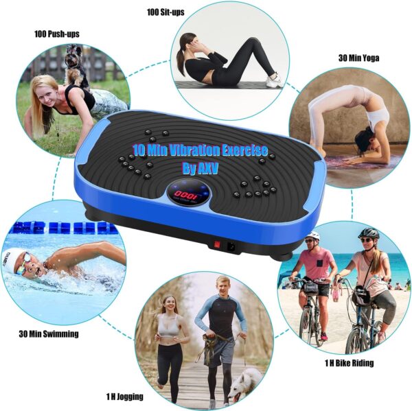 AXV Vibration Plate Exercise Machine Whole Body Workout Vibrate Fitness Platform Lymphatic Drainage Machine for Weight Loss Shaping Toning Wellness Home Gyms Workout - Image 3