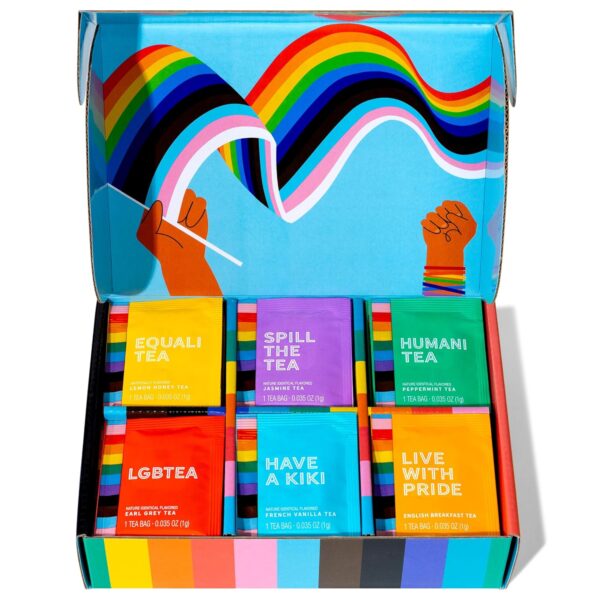 Thoughtfully Gourmet, Pride Love is Love Tea Gift Set, Includes 6 Flavors of Tea with Uplifting LGBTQIA+ Quotes, Makes Great Pride Gifts, Set of 90 - Image 3