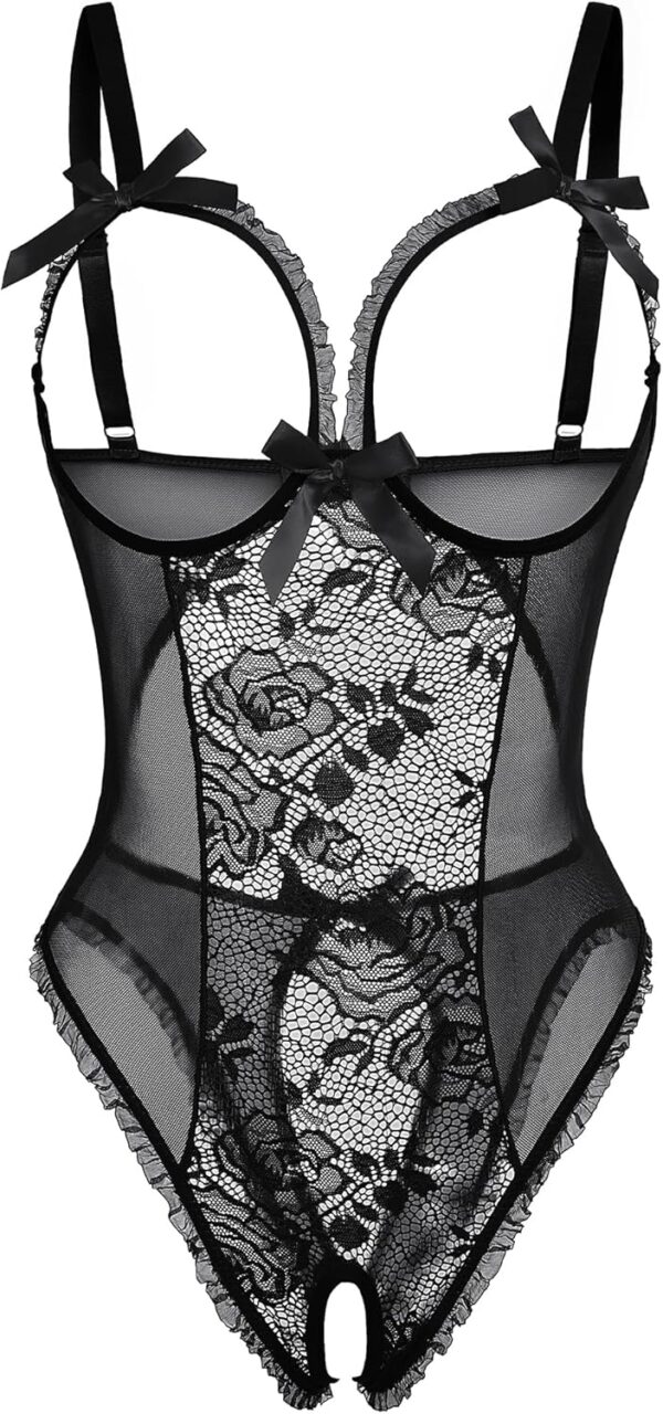 Avidlove Women One Piece Lingerie Sexy Lace Babydoll Mini Bodysuit - Image 2