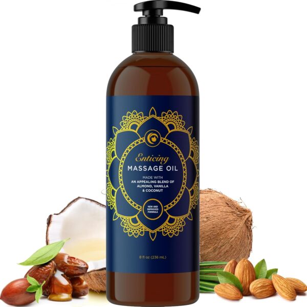 Luxurious Vanilla Massage Oil for Couples - Easy Glide Non Greasy Sweet Vanilla Sensual Massage Oils for Date Night with Silky Smooth Sweet Almond Oil Coconut and Jojoba - Vegan Non GMO & Gluten Free - Image 2