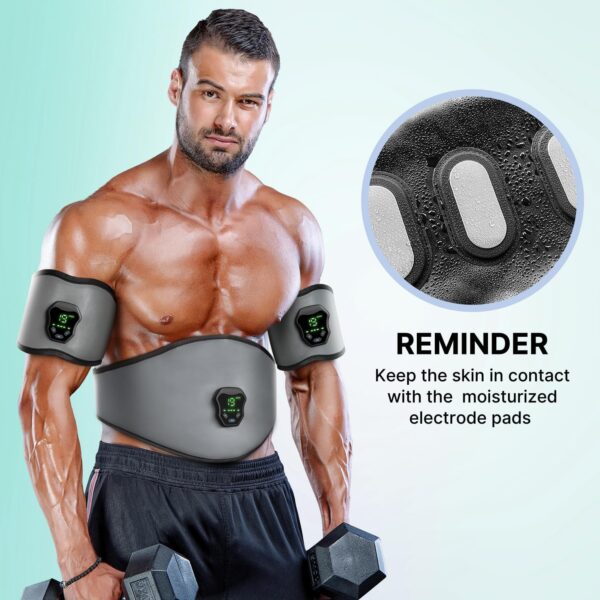 NEWPINE Fitness Belt, Powered Muscle Stimulator for Home Use, for Muscle Conditioning Grey - Image 5