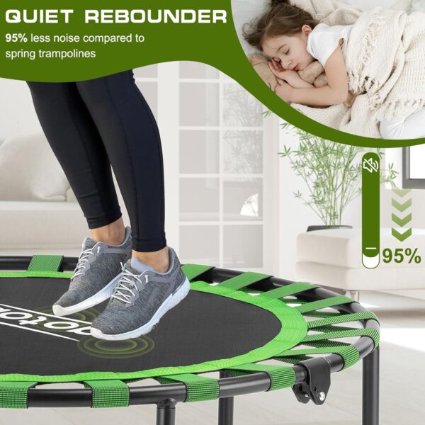 AOTOB 40” Fitness Trampoline for Adult, Max Load 450 LBS Foldable Mini Trampoline with Durable Bungees, Small Rebounder Exercise Trampoline for Workout for Quiet and Safely Cushioned Bounce - Image 7