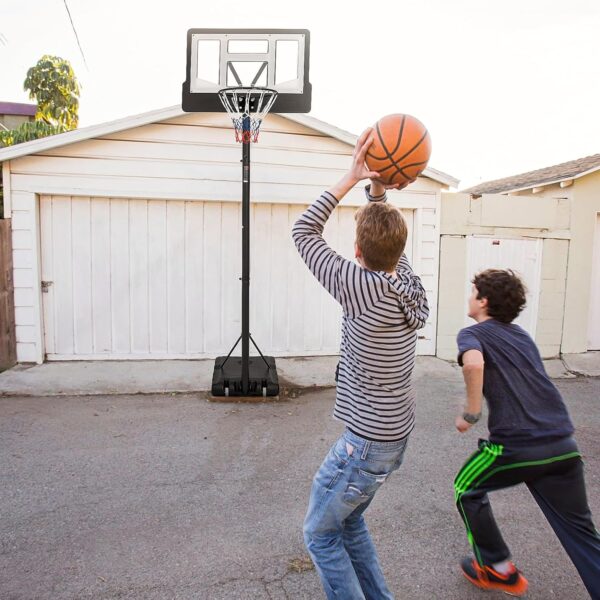 Runnix Portable Basketball Hoop 4.8-6.9FT/4.4-10FT Height Adjustable wit Basketball Goal System PET Impact Backboard and Portable Wheels for Kids and Adults Indoor Outdoor Play - Image 8