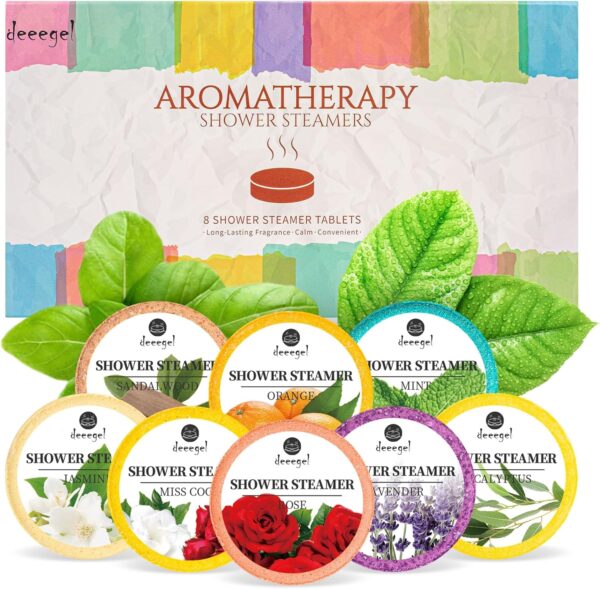 Shower Steamers Aromatherapy Gifts Set Pack of 8 Shower Bath Bombs Tablets with Essential Oils for Home SPA, Self Care Relaxation Birthday Christmas Gift for Women and Men Who Have Everything… - Image 2