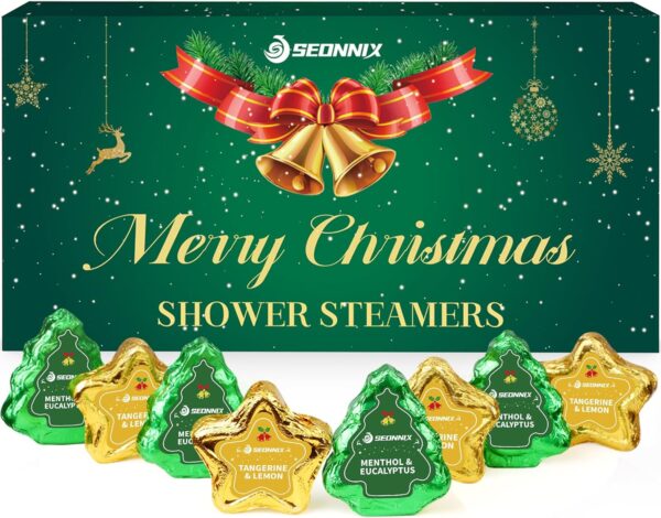 Shower Steamers Aromatherapy - 8 Pack Shower Bombs Christmas Gifts Stocking Stuffers for Women and Men, Stress Relief & Luxury Self Care, Gifts for Women Who Has Everything - Image 2