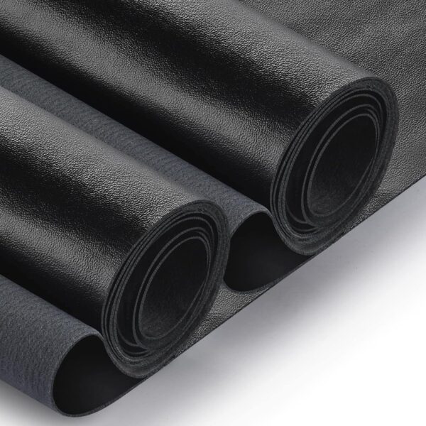 PU Fabric Leather 2 Yards 58" x 72", 0.9mm Thick Faux Synthetic Leather Material Sheets for Upholstery Crafts, DIY Sewings, Sofa, Handbag, Hair Bows Decorations (Black_Smooth Surface_2 Yards) - Image 2