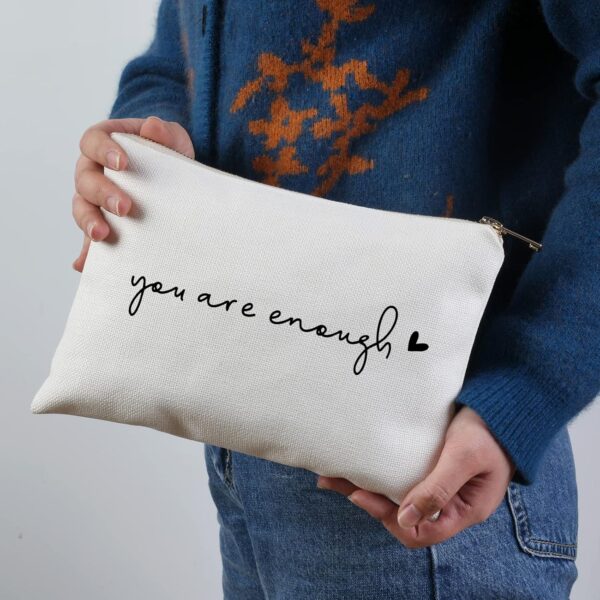 You Are Enough Makeup Bag Friend Gift Support Gift Affirmations Gift Mental Health Sister Lipstick Bag Gift For Women Inspirational Gift Self Love - Image 4