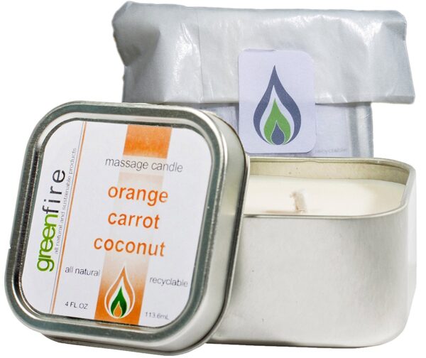 Greenfire All Natural Massage Oil Candle, Orange Carrot Coconut, 4 Fluid Ounce - Image 2