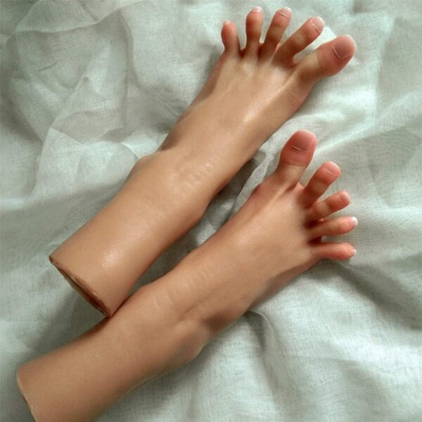 Realistic Silicone Feet Model,Lifesize Female Foot Mannequin with Bone,The Toe Can be Bended Freely,Pair,37 - Image 3