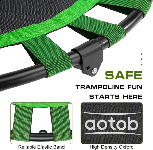 AOTOB 40” Fitness Trampoline for Adult, Max Load 450 LBS Foldable Mini Trampoline with Durable Bungees, Small Rebounder Exercise Trampoline for Workout for Quiet and Safely Cushioned Bounce - Image 6