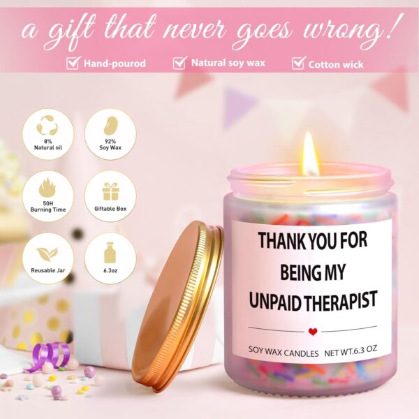 Birthday Gifts for Best Friends Therapist Gifts Thank You Gifts for Women Nurse Teacher Bestie Lavender Scented Candles Gifts Valentine's Day Gifts Home Friendship Gifts for Mom Her Sister - Image 8