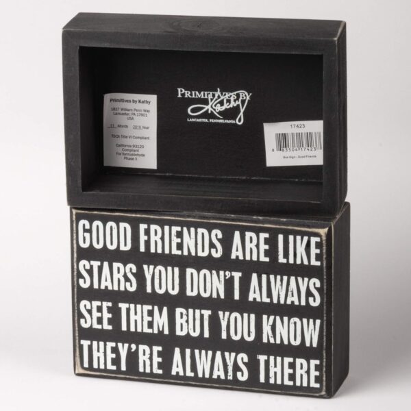 Primitives by Kathy 17423 Box Sign, Good Friends, Wood, 6" x 4" - Image 3