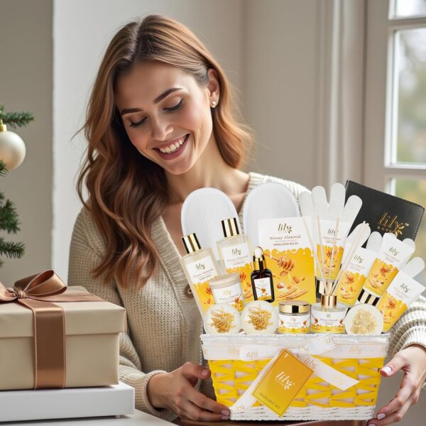 Perfumes Spa Gift Baskets Set Spa Bath Gift Set Bath and Body Gift Basket Set for Women and Men 18 Pcs Gifts Basket Set Spa Kit Christmas Birthday Gifts Set for Fathers Day Mothers Day - Image 7