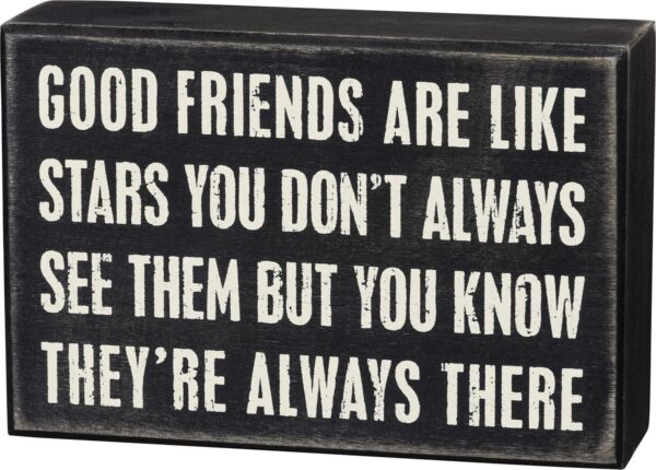 Primitives by Kathy 17423 Box Sign, Good Friends, Wood, 6" x 4" - Image 2