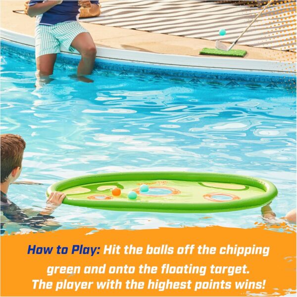 SwimWays Hydro Golf, Pool Toys for Kids and Adults, Floating Swimming Pool Game with Golf Balls and Chipping Green, Outdoor Toys for Kids Aged 5 & Up - Image 6