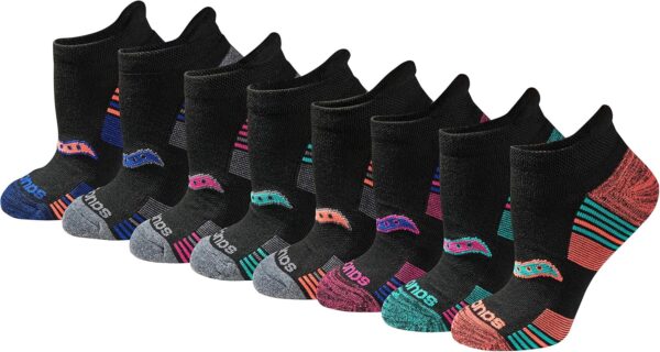 Saucony Women's RunDry Performance Heel Tab Athletic Socks, Available in S-L (8, 16, 24 Pairs) - Image 2