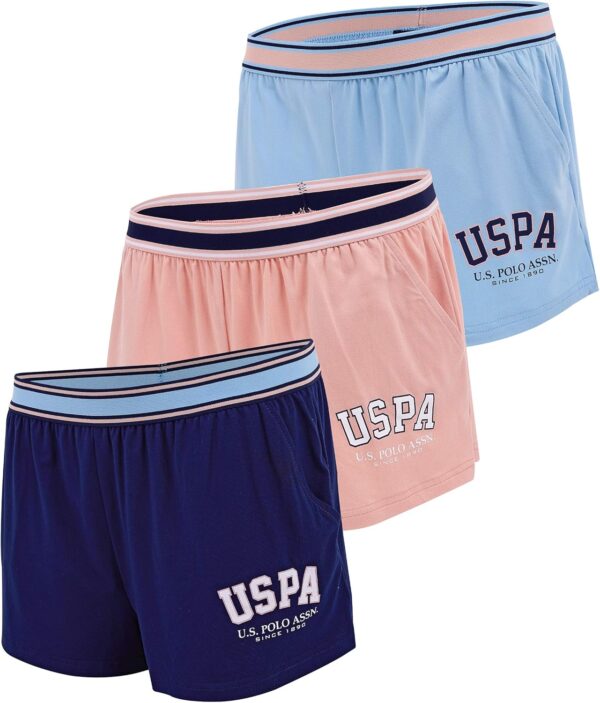 U.S. Polo Assn. Womens 3 Pack Elastic Waistband Pajama Sleep-Lounge - Image 2